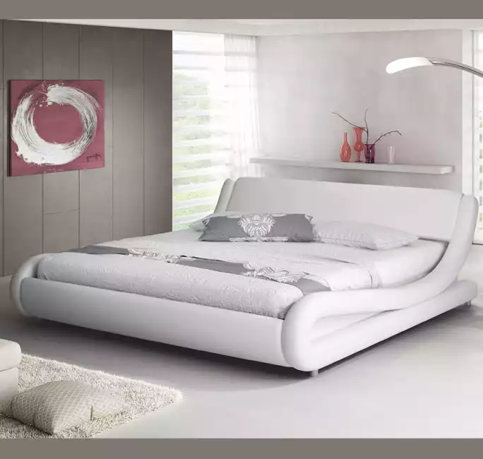 Letto di design Alessia in colore bianco (140x190cm)
