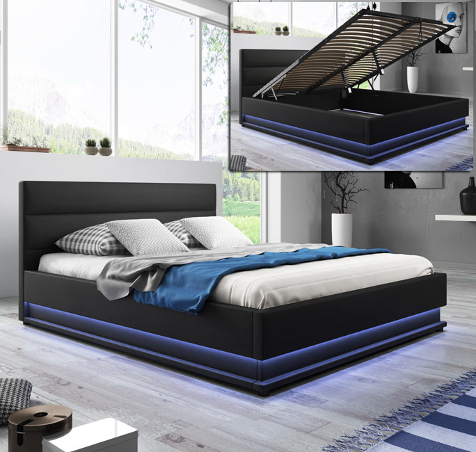 Letto de design Nitas nero