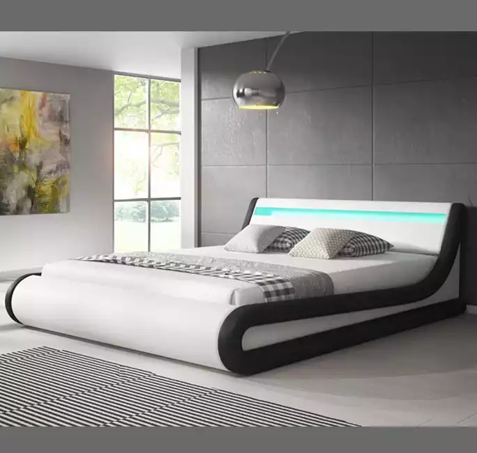 Letto matrimoniale con contenitore Parisina Bianco/Nero