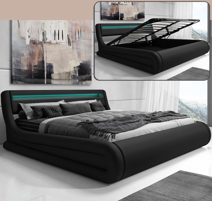 Letto de design Rodas nero