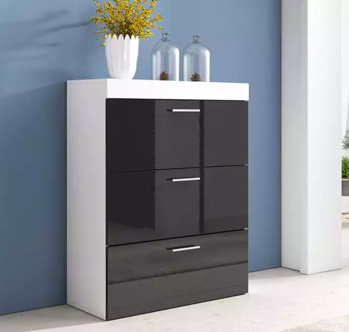 Comò Dalia in colore bianco e nero