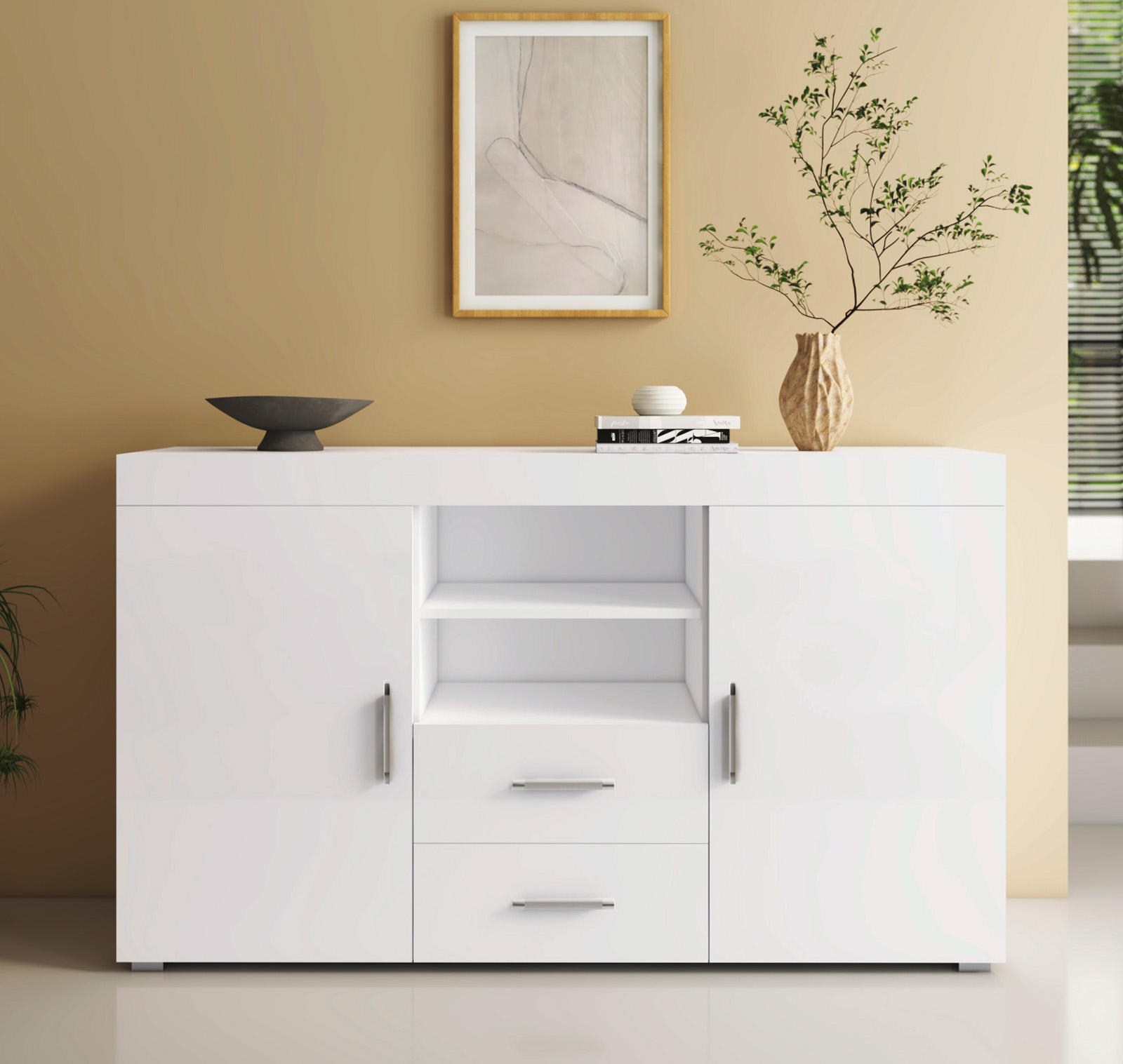 Credenza modello Roque colore bianco (140x80x40cm)