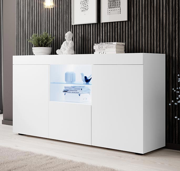 Credenza modello Natolia colore bianco opaco 150 x 83 cm.