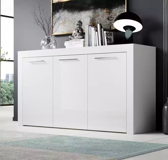 Credenza modello Nelia colore bianco (144x80x42cm)