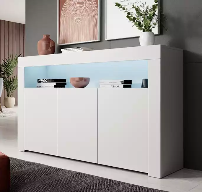 Credenza modello Rialta colore bianco opaco (155x91,5x37cm)