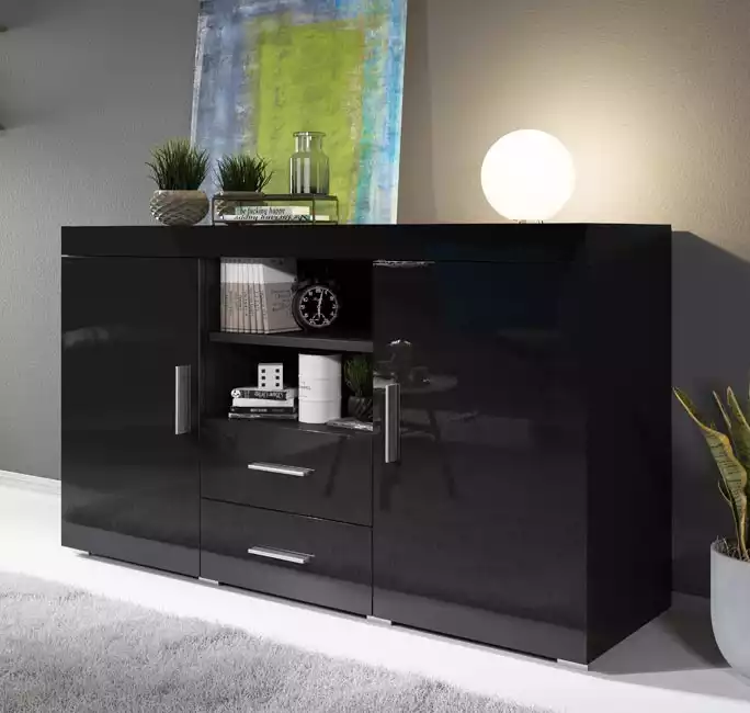 Credenza modello Roque colore nero (140x80x40cm)