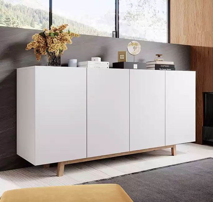 Credenza modello Siena colore bianco (160x79x40cm)