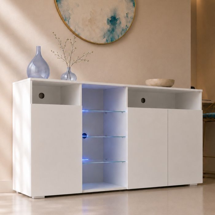 Credenza modello Clark L colore bianco (150x82x40cm)
