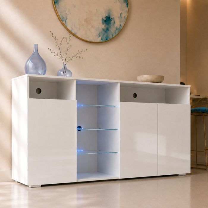Credenza modello Clark L colore bianco (150x82x40cm)