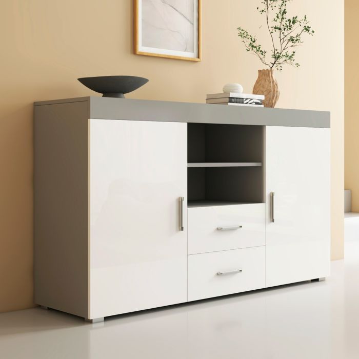 Credenza modello Roque colore grigio e bianco