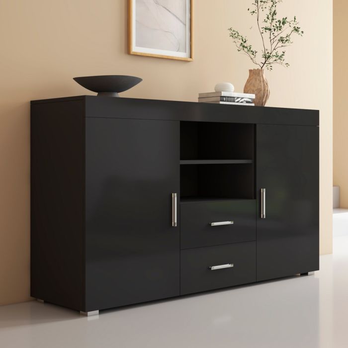 Credenza modello Roque colore nero (140x80x40cm)
