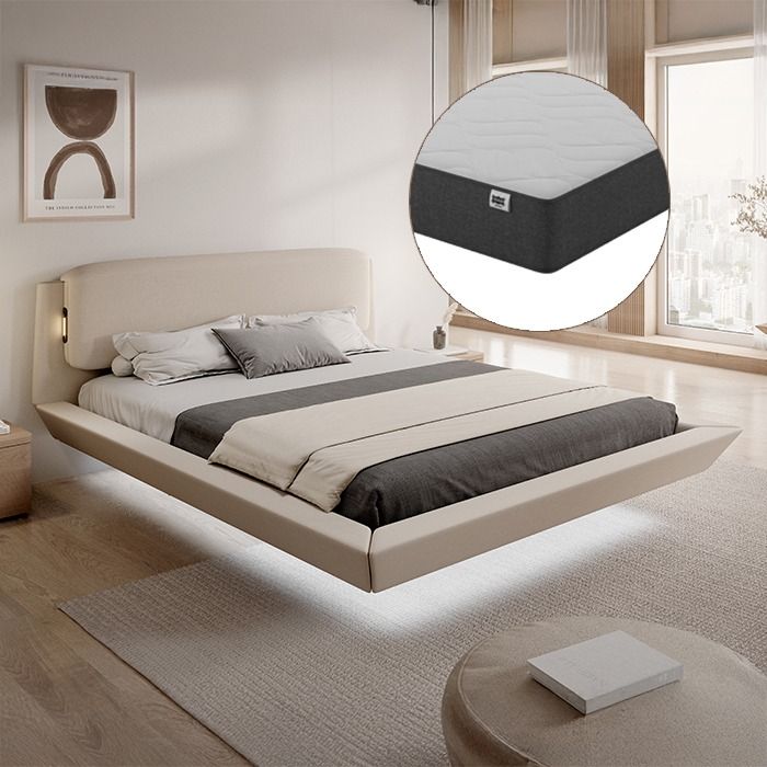 Letto sospeso Diana con materasso in beige (150x190 cm)