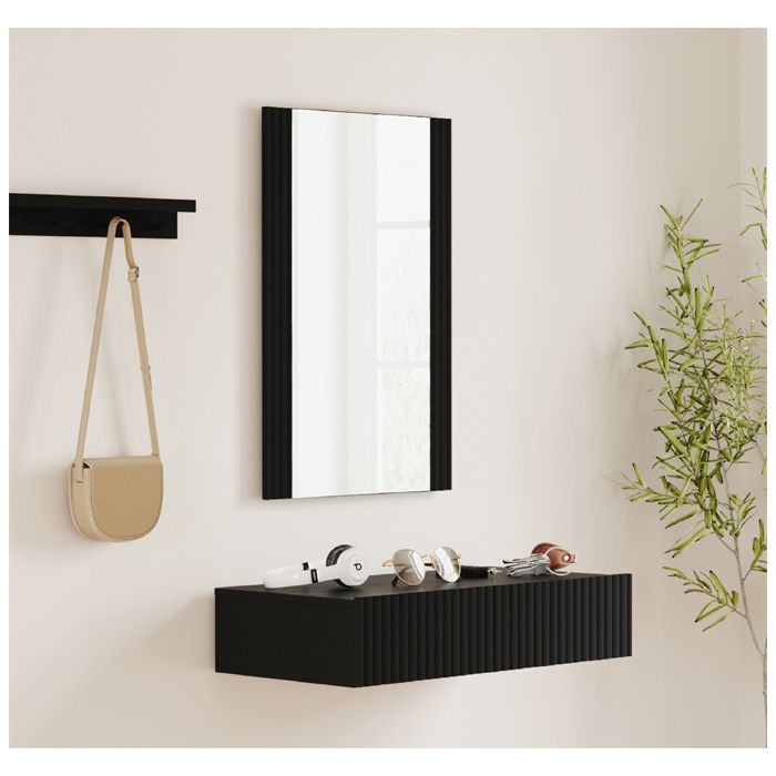 mobile-da-ingresso-colore-nera-scanalata-con-cassetto-e-specchio-amira
