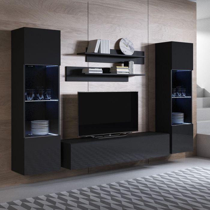 Mobile componibile Luke 9B nero (2,6m)