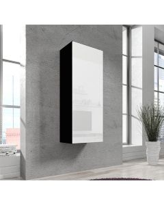 Armadio pensile verticale Nora V1 (40x126cm) nero e bianco