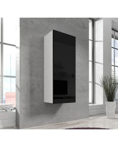 Armadio pensile verticale Nora V1 (40x126cm) bianco e nero