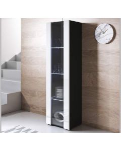 Vetrina modello Luke V5 (40x167cm) colore nero y bianco con piedini standard