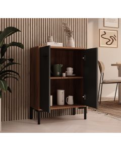 Credenza piccola colore Noce Ambar e Grigio 84 cm Lander L15