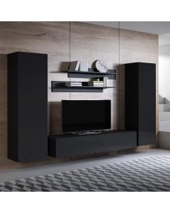 Mobile componibile Luke 7B nero (2,6m)