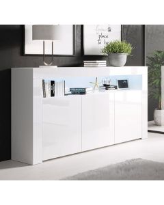 Credenza modello Aker colore bianco lucido (155x91,5x37cm)