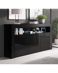Credenza modello Aker colore nero lucido (155x91,5x37cm)