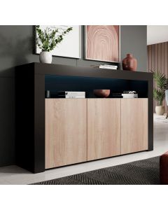 Credenza modello Aker colore nero e sonoma opaco
