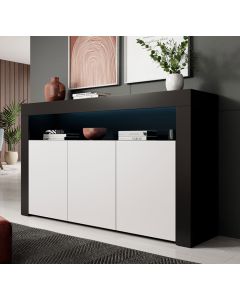 Credenza modello Aker colore nero e bianco opaco