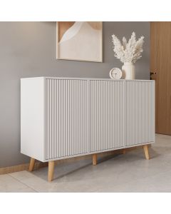 Credenza colore Bianca 120 cm con ante scanalate Renzo