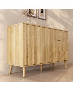 Credenza Cannettata Renzo L con 2 Anta e Cassetti - Rovere Alba