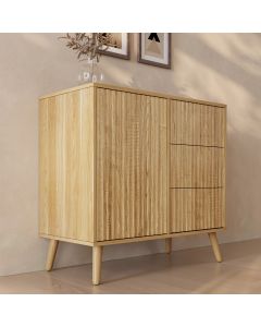 Credenza Cannettata Renzo M con 1 Anta e Cassetti - Rovere Alba