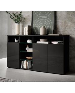 Credenza modello Clark L colore nero (150x82x40cm)