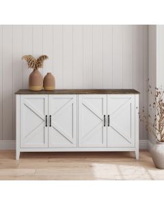 Credenza colore Bianco e Rovere Rustic 140 cm Olivia