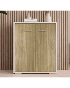 Credenza piccola Bianco e Sonoma 71 cm Lander L2