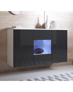 Credenza modello Luke A2 colore bianco e nero (120x70x40cm)