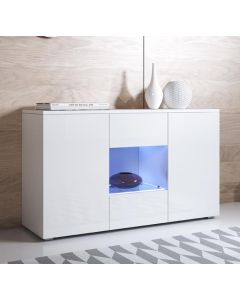 Credenza modello Luke A2 colore bianco con piedini standard (120x72x40cm)
