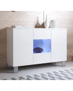 Credenza modello Luke A2 colore bianco con piedini in alluminio (120x82x40cm)