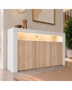 Credenza modello Aker colore bianco e sonoma opaco