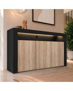 Credenza modello Aker colore nero e sonoma opaco