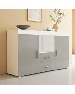 Credenza modello Roque colore bianco e grigio (140x80x40cm)