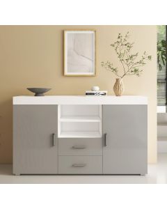 Credenza modello Roque colore bianco e grigio (140x80x40cm)