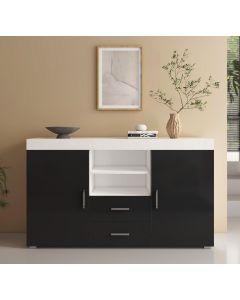 Credenza modello Roque colore bianco e nero (140x80x40cm)