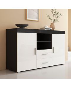 Credenza modello Roque colore nero e bianco (140x80x40cm)