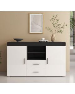 Credenza modello Roque colore nero e bianco (140x80x40cm)