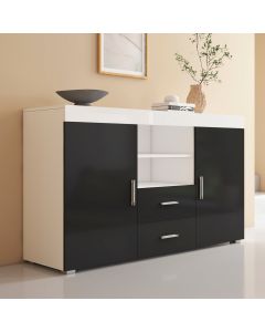 Credenza modello Roque colore bianco e nero (140x80x40cm)