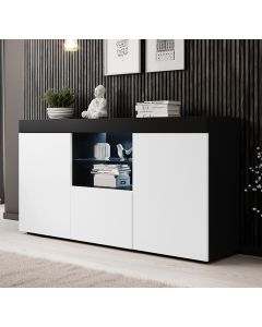 Credenza modello Natolia colore nero e bianco opaco 150 x 83 cm.