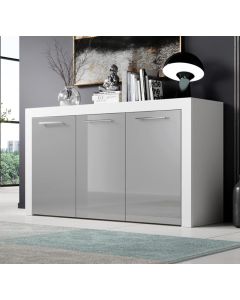 Credenza modello Nelia colore bianco e grigio (144x80x42cm)