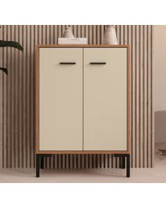 Credenza piccola colore Noce Ambar e Beige 84 cm Lander L15