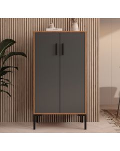 Credenza piccola colore Noce Ambar e Grigio 110,5 cm Lander L17