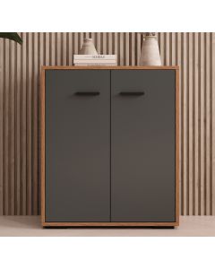 Credenza piccola colore Noce Ambar e Grigio 71 cm Lander L2