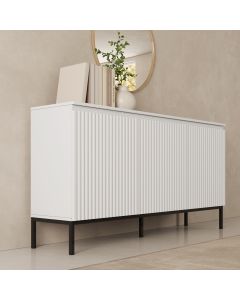 Credenza scanalata modello Logan 3 ante colore Bianco